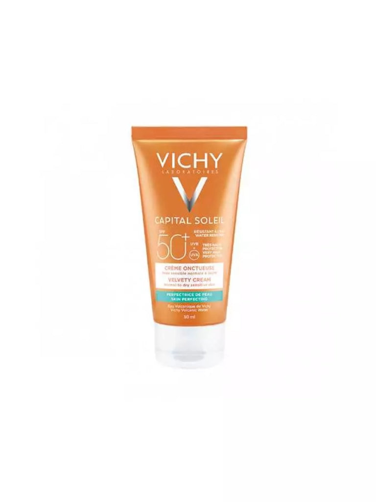Vichy Capital Soleil Velvety Sun Cream Skin Perfecting Water Resistant SPF50 50ml Invisible